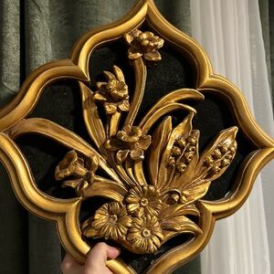 Vintage Gold Floral Wall Decor 3D wall art mid century modern